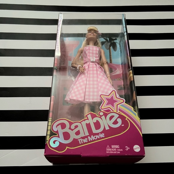 open lace back dress Barbie in Pink Gingham Dress – Barbie The Movie – Kidstuff main image 1